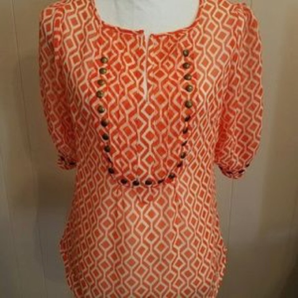Stitch fix 41 Hawthorn Orange White Studded Top